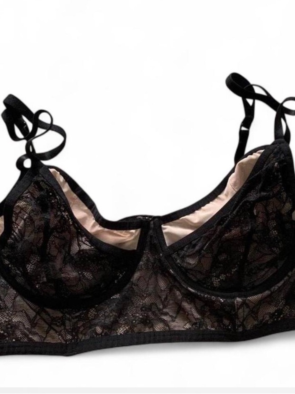 torrid Black Lace Underwire Bralette with Nude Lining